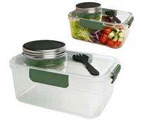 Salad Pod Le pod à salade original, capsule à salade en verre avec ouverture latérale, récipient à salade portable, boîte à collation avec couvercle anti-fuite, convient pour la maison, les voyages