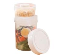 Salad Posk - Récipient à salade de 750 ml | Pot à salade étanche - Séparation sèche et humide | Bocal transparent portable à double paroi - Joint d'étanchéité | Rangement de voyage pour la préparation