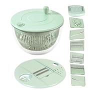 Salad Spinner - Multifunctional Vegetable Dryer, Kitchen Wash Bowl Grater Slicer | Colander Food Prep Tool Potato Cucumber Ginger, Handy Garlic Cutting Storage Basket For Cooking Serving Fresh Veggies