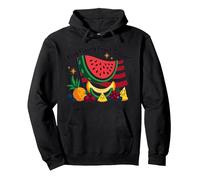 Salade de Fruits Volants Drapeau Sweat à Capuche, Unisexe pour Adultes, Noir, XL