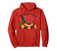 Salade de Fruits Volants Drapeau Sweat à Capuche, Unisexe pour Adultes, Rouge, M