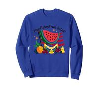 Salade de Fruits Volants Drapeau Sweatshirt, Unisexe pour Adultes, Bleu Royal, L