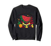 Salade de Fruits Volants Drapeau Sweatshirt, Unisexe pour Adultes, Noir, XXL