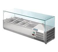 Vitrine inox réfrigérée à ingrédients 3 x GN 1/3 (P)100 mm & 1 x GN 1/2 (P)100 mm, 150 W, 220 V - MONO