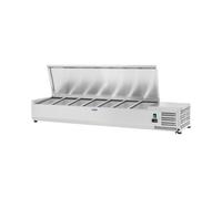 Saladette à poser - 150 x 33 cm - 7 bacs GN 1/4 | Royal Catering