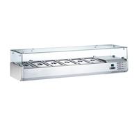 Saladette à Poser Réfrigérée Série Afistar - 4 à 9 Bacs GN 1/3 - AFI Collin Lucy - l1200- L1400- P395- h435- Inox