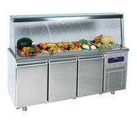 Réfrigérateur top GENERIQUE Saladette Avec 3 Portes GN 1/1 Et Structure En Verre, 5X GN 1/1 H 150 mm, 2°/+8°C Mastro