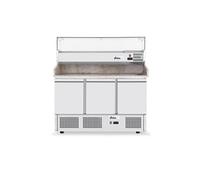 Saladette pizza 3 portes avec vitrine réfrigérée 380+40L Arktic