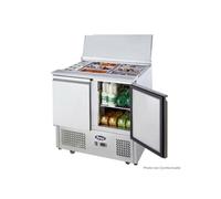 Saladette Pizza Réfrigérée - 2 Bacs GN 1/1 et 3 Bacs GN 1/6 - Atosa - R600aAcier inoxydable2 Portes900Pleine