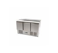 Saladette professionnelle 400L 137cm 3 portes inox avec planche à découper -