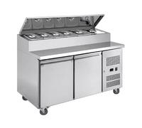 Saladette réfrigérée 2 portes - PESAGE MB - 282 L - Groupe logé latéral tropicalisé - Profondeur 700 mm - R290