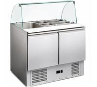 Saladette réfrigérée - 240L - Vitre bombée 2 portes GN1/1 - +2/+8°C - R600a