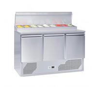 Saladette Réfrigérée 3 Portes GN 1/1 avec Top à Ingrédients GN 1/6 - 392L