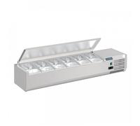 Saladette réfrigérée 6 x GN 1/4 (P)100 mm, à poser avec couvercle, 110 W, 220 V - MONO