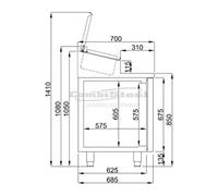 Saladette réfrigérée 7 GN 1/3 2 portes