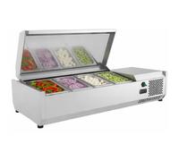 Saladette réfrigérée à ingrédients - 1200 mm - 3 GN 1/3 + 1 GN 1/2 - 0/+10°C - Inox AISI 201