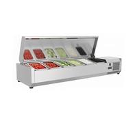 Saladette Réfrigérée à Ingrédients Inox 1500 mm - 5 GN 1/3 + 1 GN 1/2