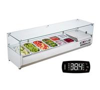 Saladette Réfrigérée à Poser 155 W-VEVOR-Vitrine Réfrigérée pour Pizzeria-Couvercle en PC-pour Ingrédients Cuisine