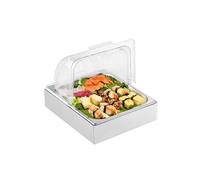 VEVOR Saladette Réfrigérée à Poser avec 1 Plateau de Service en Acier Inoxydable, Vitrine Réfrigérée Comptoir avec Couvercle Transparent et Bac à Glaçons, pour Buffet Restaurant Hôtel Cuisine Fête
