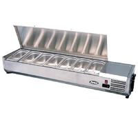 Saladette Réfrigérée à Poser Couvercle Inox Bacs GN 1/4-1200 à 2000 mm - Atosa