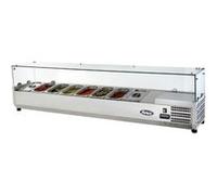 Saladette Réfrigérée à Poser Couvercle Vitré Bacs GN 1/4 - 1200 à 2000 mm - Atosa - R600a - 1600 mm x335x460mm