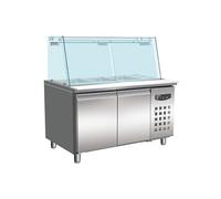 Saladette Réfrigérée avec 2 Portes et Vitrine 4 Bacs GN 1/1