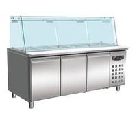 Saladette Réfrigérée avec 3 Portes et Vitrine 5 Bacs GN 1/1 Combisteel G