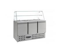 Saladette réfrigérée - Combisteel - 4 GN 1/1 - Vitrine en verre - 3 portes