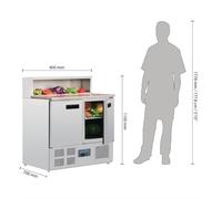 Saladette Réfrigérée Compacte - 2 Portes Plan de Travail en Marbre - Polar