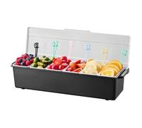 Saladette Réfrigérée - DUOKU - 6 Bacs - 500 mL par compartiment - Idéale pour Pizzerias - Refroidie par Glace