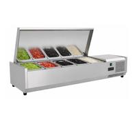 Saladette réfrigérée ingrédients - 1400 mm - 4x GN1/3 + 1x GN1/2 - 0/+10°C - Inox AISI 201