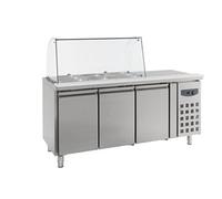 Saladette réfrigérée vitrée 3 portes
