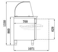Saladette réfrigérée vitrée 3 portes Combisteel NC G