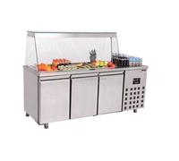 Saladette réfrigérée vitrée 4 GN 1/1 3 portes