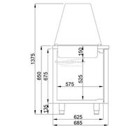 Saladette réfrigérée vitrée 4 GN 1/1 3 portes