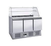 Saladette Vitrée 3 Portes en Inox