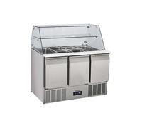 Saladette vitrée 3 portes GN 1/1 Casselin