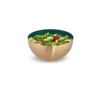 Saladier, acier inoxydable, diamètre 25 cm, bol mélangeur, cuisiner et servir, cul de poule, 3,5 l, vert-doré