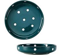 Saladier, bol à fruits, grands bols de service, lot 2, assiettes, en céramique, plats bas, for pâtes/soupe, porcelaine - rouge 700 ml, 20 x 4,5 cm(Green)