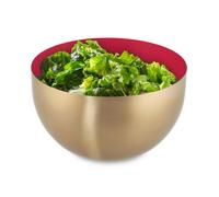 Saladier en acier inoxydable, lot de 2, 1 litre, mélangeur rond, pour cuisiner et pour le service, 8,5x15 cm, rouge-doré