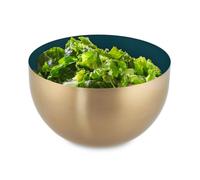 Saladier en acier inoxydable, lot de 2, 1 litre, mélangeur rond, pour cuisiner et pour le service, 8,5x15 cm, vert-doré
