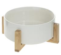 Secret de Gourmet – Saladier en bambou et céramique blanche 23 cm