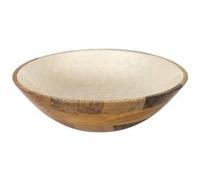 AltoBuy Saladier en Bois de manguier avec intérieur texturé nid d'abeille Beige (Ø27,5 cm)