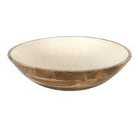 Saladier en bois de manguier avec intérieur texturé nid d'abeille beige (Ø33?cm) - -