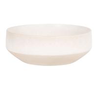 Saladier en grès blanc et beige 24.5x9x24.5cm Blanc
