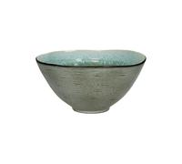 Saladier en grès turquoise, rond - Pomax, Kimo - Ø24xH12 cm