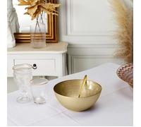 SALADIER EN VERRE DORE D28CM