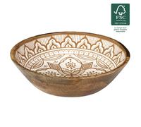 Home Deco Factory - Saladier en terracotta KA0567 - Ø 28 cm - Blanc et orange - Design élégant