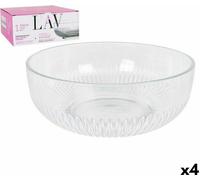 Saladier lav cp112-1 verre transparent 23 x 23 x 10 cm (4 pièces) (2600 cc) (ø 23 x 9,4 cm)