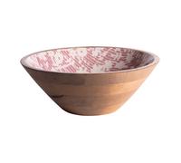 Saladier Léa rouge en manguier 30 cm - Table Passion